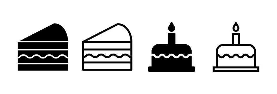 Cake icon vector illustration. Cake sign and symbol. Birthday cake icon 스톡 일러스트