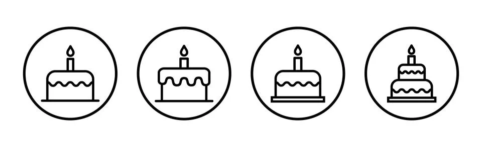 Cake icon vector illustration. Cake sign and symbol. Birthday cake icon Stock Illustration