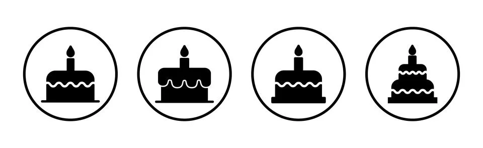 Cake icon vector illustration. Cake sign and symbol. Birthday cake icon Stock Illustration