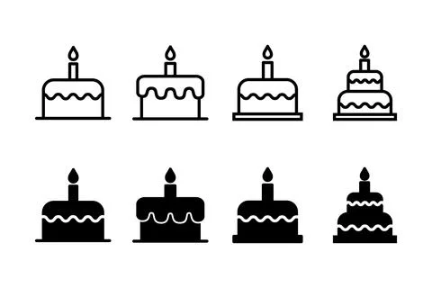 Cake icon vector illustration. Cake sign and symbol. Birthday cake icon Illustrazione stock