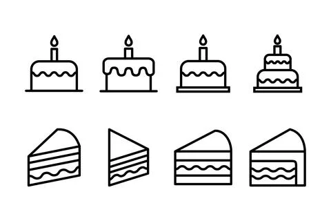 Cake icon vector illustration. Cake sign and symbol. Birthday cake icon Illustrazione stock