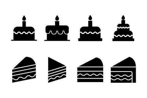 Cake icon vector illustration. Cake sign and symbol. Birthday cake icon Stockillustratie