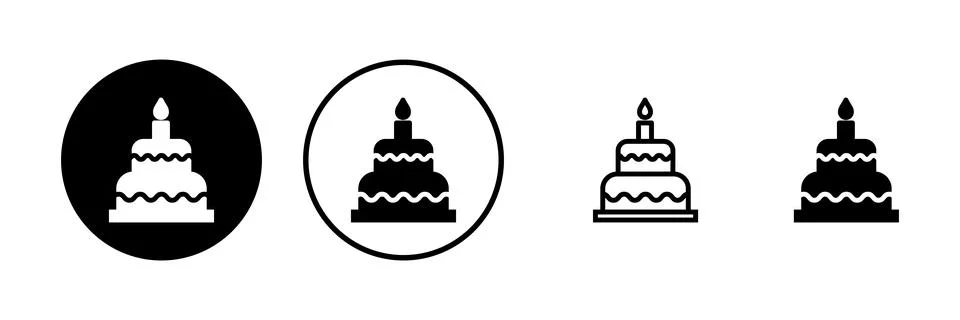 Cake icon vector illustration. Cake sign and symbol. Birthday cake icon Stock Illustration