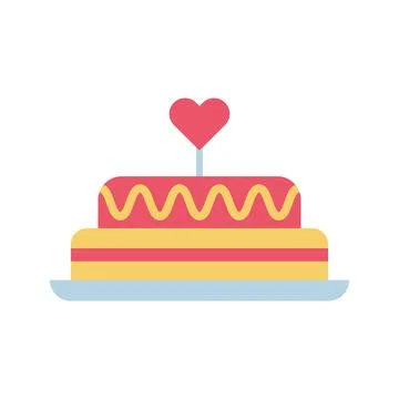 Cake icon vector image. Illustrazione stock