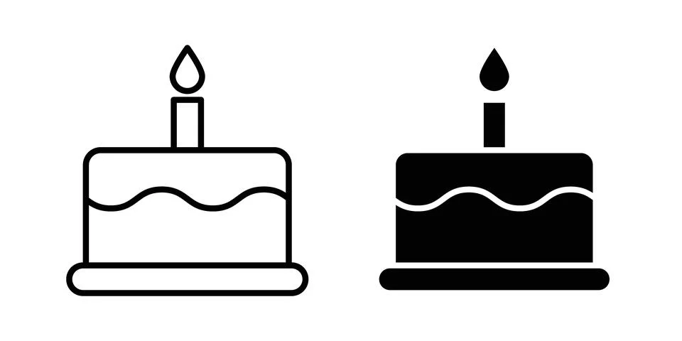 Cake icon vector, symbol, logo illustrations Stock Illustration