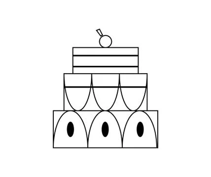 Cake icon on white 스톡 일러스트