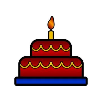 Cake icon on white. Illustrazione stock