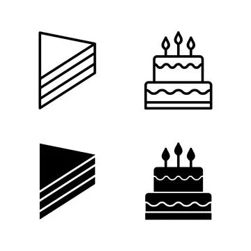 Cake icons vector. Cake sign and symbol. Birthday cake icon Stock Illustration