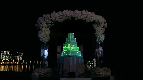 Cake With Illumination. Vídeos de archivo 112735266