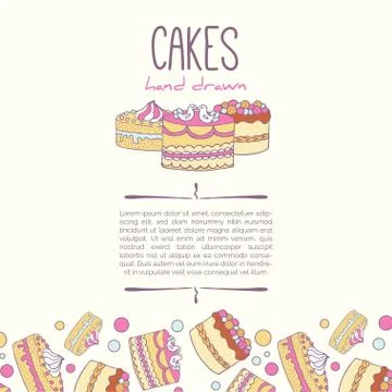 Cake illustration background Stock Illustration