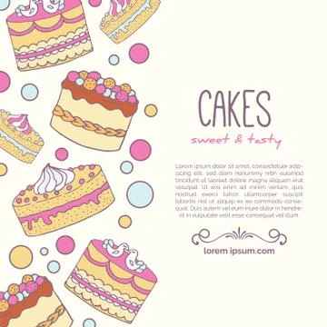 Cake illustration background Illustrazione stock