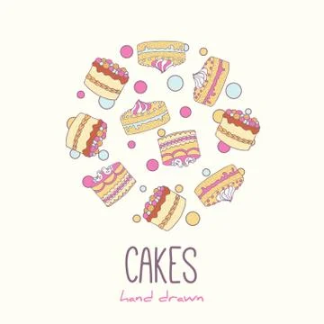 Cake illustration background Stock Illustration