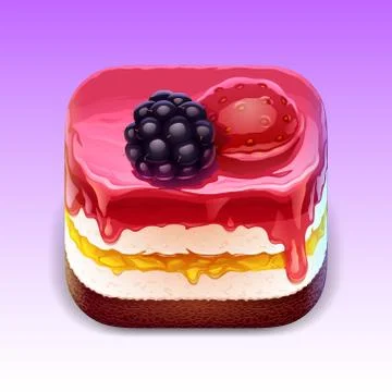 Cake iOS app icon Stock Illustration