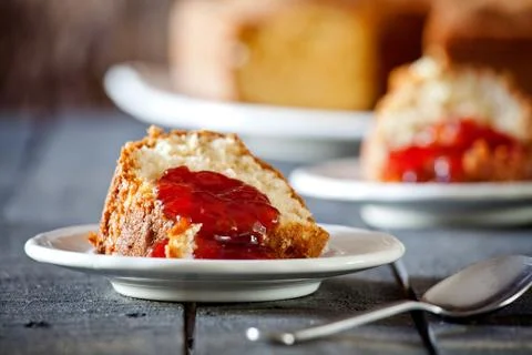 Cake With Jam Stock Photos