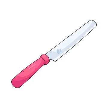 Cake knife with pink handle Illustration