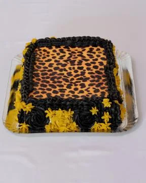 Cake with leopard print Stock Photos