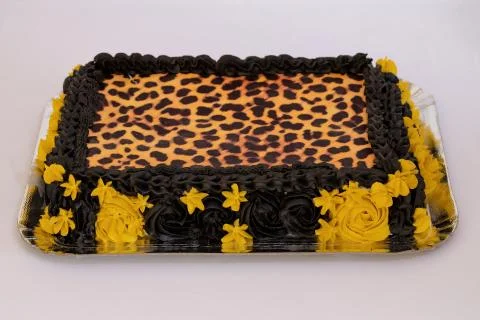 Cake with leopard print Stock Photos