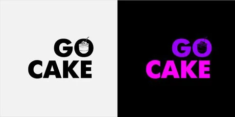 Cake in the letter O, negative space. logo for bakery or pastry shop Stock Illustration