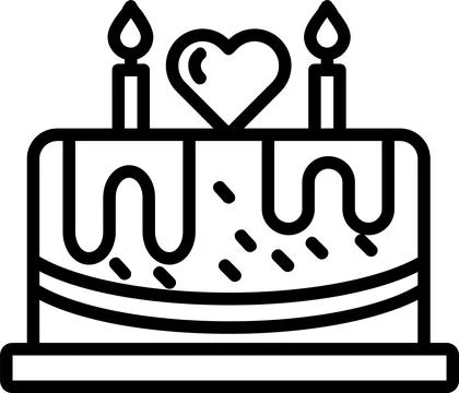Cake Line Icon Design Stock-Illustration