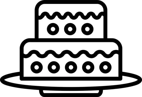 Cake Line Icon Design Stock Illustration