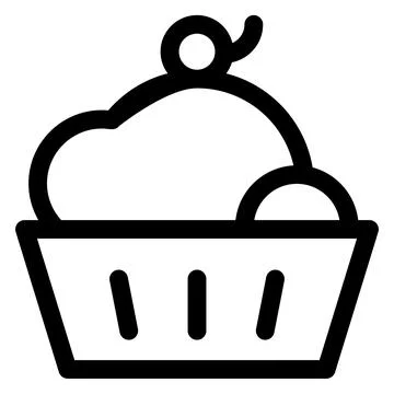 Cake line icon vector illustration isolated on white background Illustrazione stock