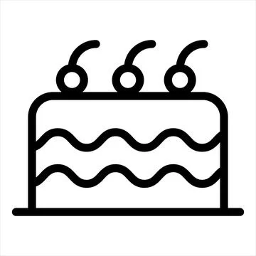 Cake line icon vector illustration isolated on white background Illustrazione stock