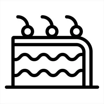 Cake line icon vector illustration isolated on white background Stock Illustration