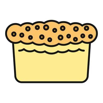 Cake loaf baking dessert bakery flat icon Stock Illustration