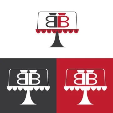 Cake logo design Stock Illustration