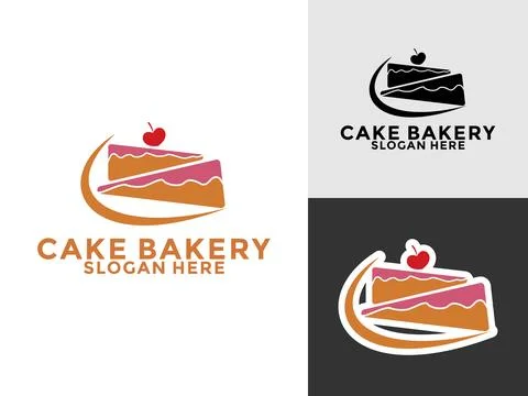 Cake logo icon template, Cake bakery logo vector illustration Stock Illustration