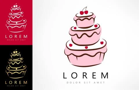 Cake logo vector. Food design. Stock Illustration