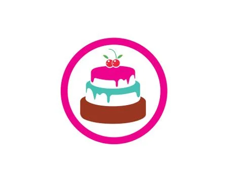 Cake logo vector ilustration Illustrazione stock