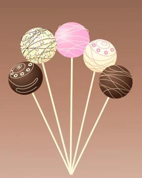 Cake lollipops Stock Illustration