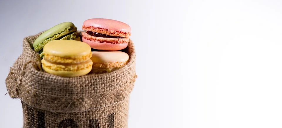 Cake macaron or macaroon isolated on white background, sweet Stock-Fotos