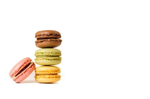 Cake macaron or macaroon isolated on white background, sweet 写真素材