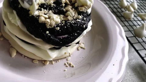 A cake made at home, a pastry chef made a cake Stock Footage 238552317