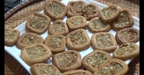 Cake made pork and rice flour Stock Footage 295010071