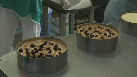 Cake making delicious sweet dessert Stock Footage 100774419