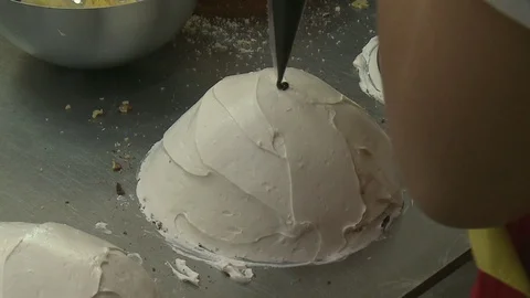 Cake making delicious sweet dessert Stock Footage 100774522