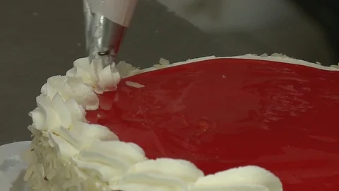 Cake making delicious sweet dessert Stock Footage 100774528