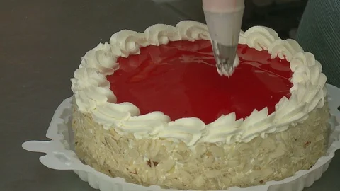 Cake making delicious sweet dessert Stock Footage 100774529