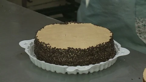 Cake making delicious sweet dessert Stock Footage 100774562