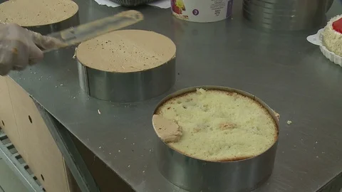 Cake making delicious sweet dessert Stock Footage 100774566