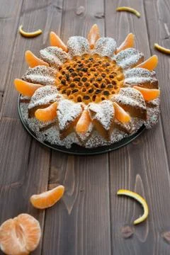 Cake to the mandarine Stock Photos