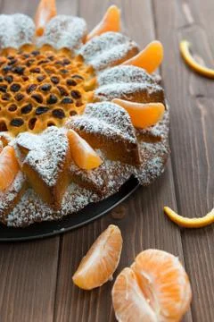Cake to the mandarine Stock Photos