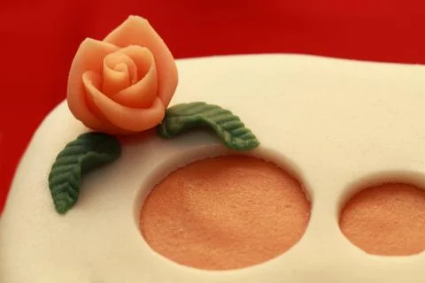 Cake with marzipan roses Stock Photos