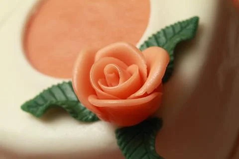 Cake with marzipan roses Stock Photos
