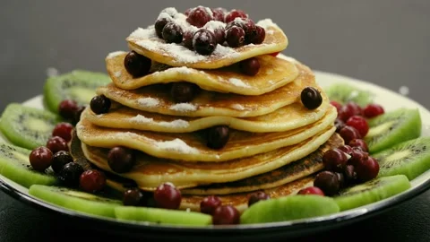 Cake with natural berries close-up Stock Footage 144228349