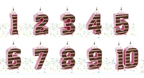 Cake numbers Stock Illustration