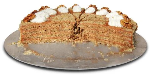 Cake with nuts Stock Photos